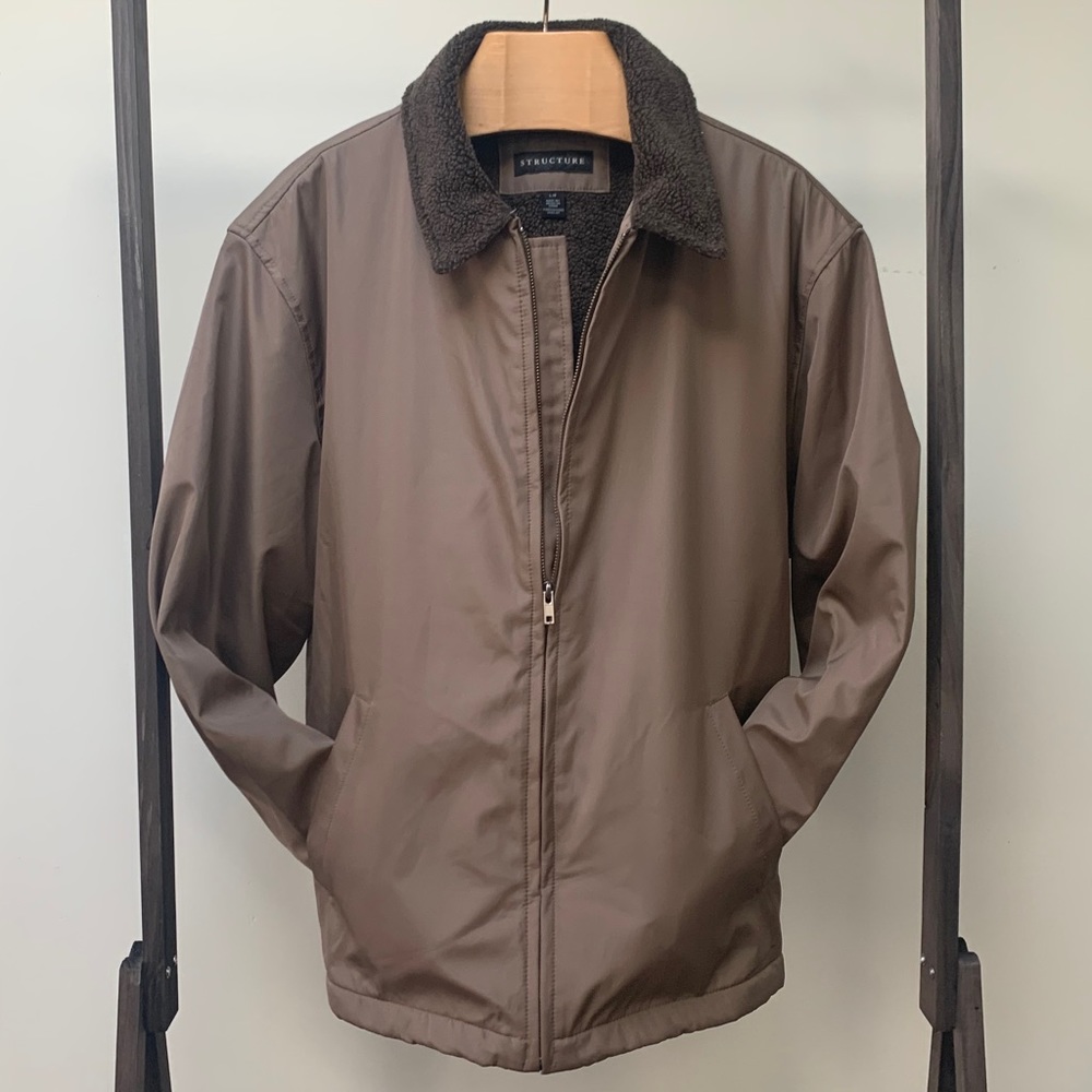 Sherpa Collar Brown Jacket | Size Large